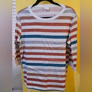 Striped Long Sleeve Tee - Multicolor